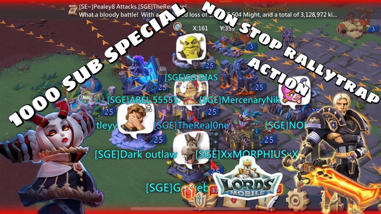RALLYTRAP ACTION! ALL EMPERORS AND TITANS SINCE I START RECORDING! 1000 SUB SPECIAL! Lords Mobile