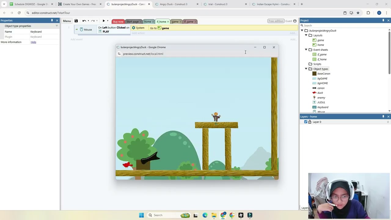 🚀 Creating an Angry Duck Game with Bulan in Construct
