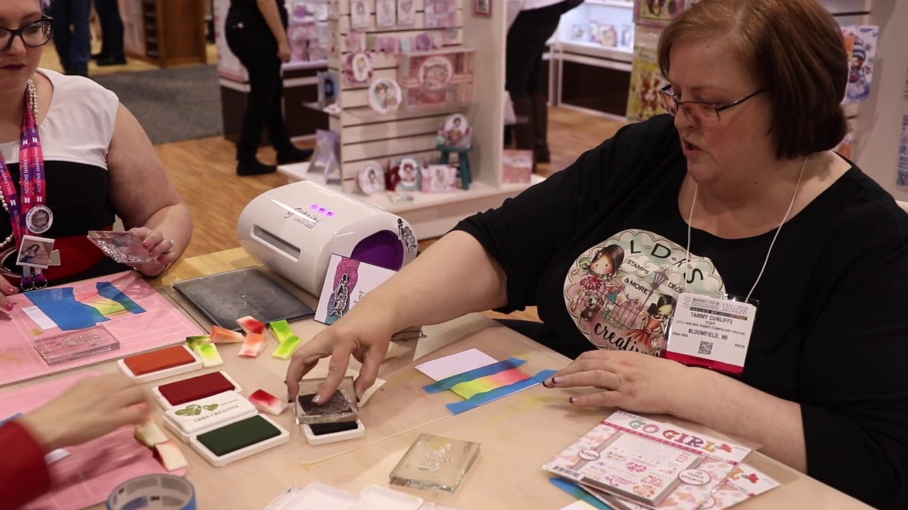 Creativation 2018: Little Darling Rubber Stamps Make & Take with new stamps & hybrid ink