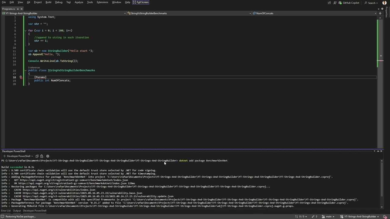 C#: Using StringBuilder for efficient string concatenation