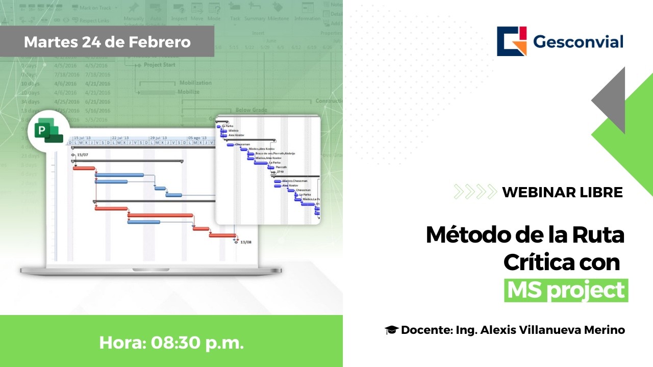 WEBINAR: Método de la Ruta Crítica con MS project