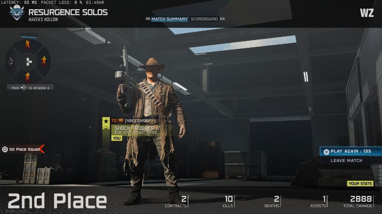 Call of Duty_Warzone Resurgence Solo 10&2 2nd Place