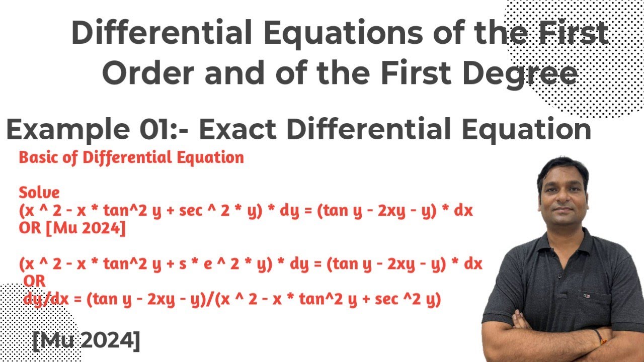 Example 01:- Exact Differential Equation 