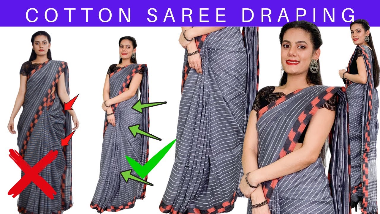 Cotton saree draping for office | how to drape a cotton saree for beginners