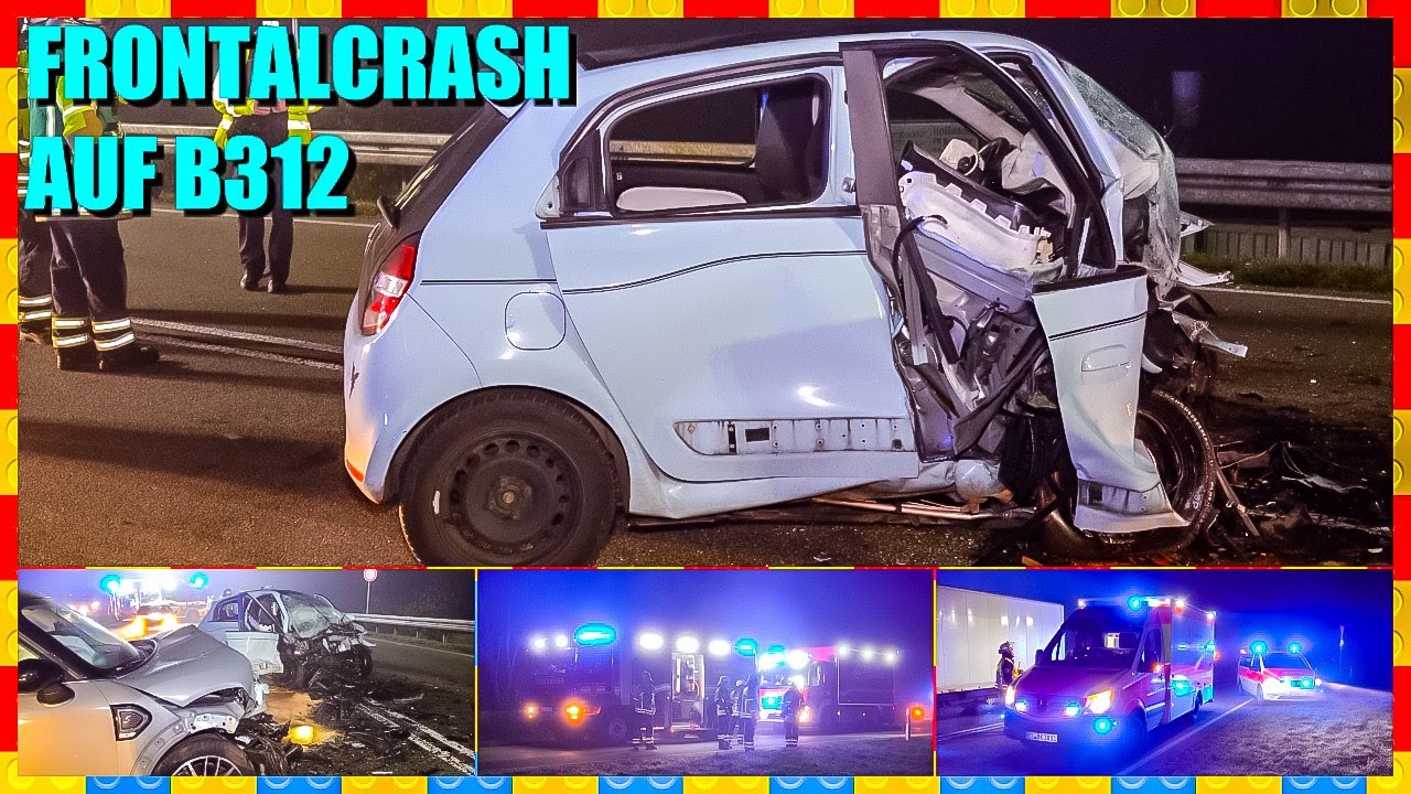 📍 Frontalcrash auf B312 + Alkohol 📍 🚑 🚒 Lebensgefährlich verletzte junge Frau  🚑 🚒 Feuerwehr Aichtal