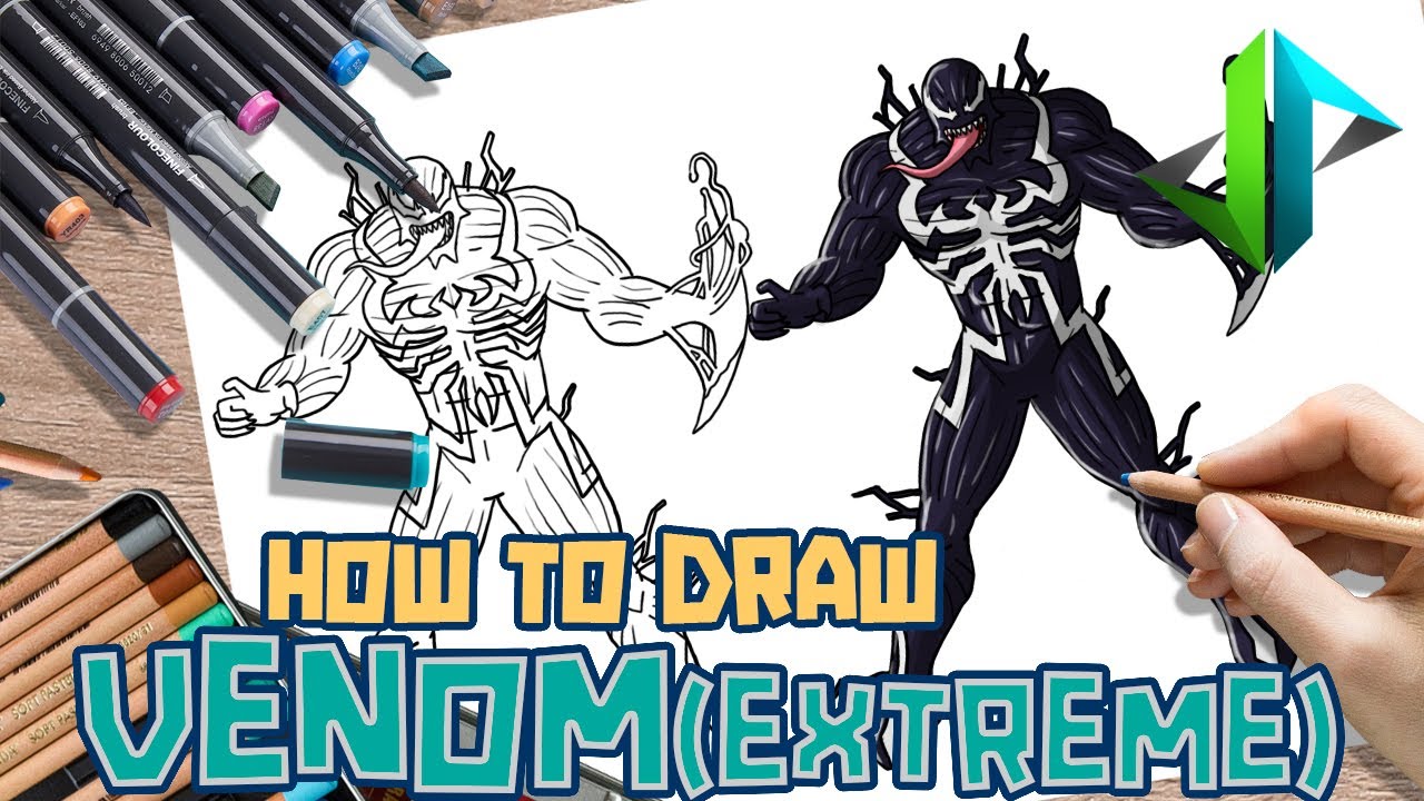 [DRAWPEDIA] HOW TO DRAW *NEW* VENOM (EXTREME) SKIN from FORTNITE - STEP BY STEP DRAWING TUTORIAL