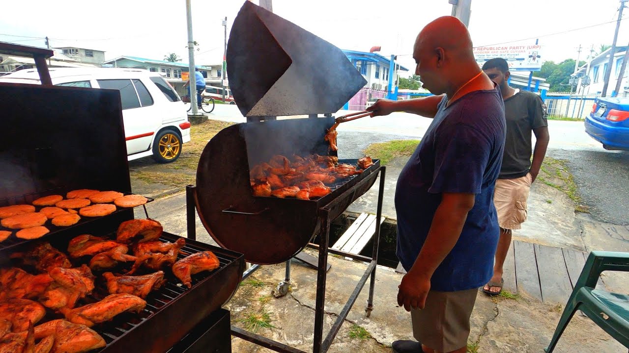 A ROADSIDE BBQ IN GUYANA