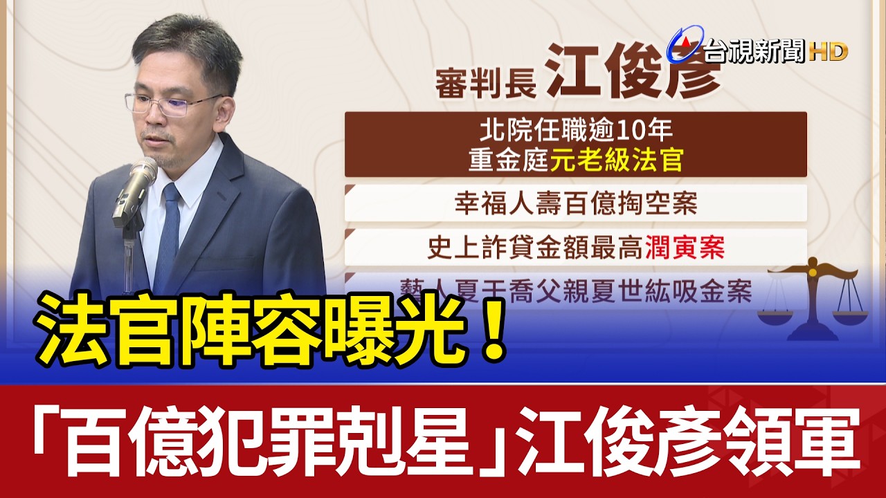 法官陣容曝光！ 「百億犯罪剋星」江俊彥領軍