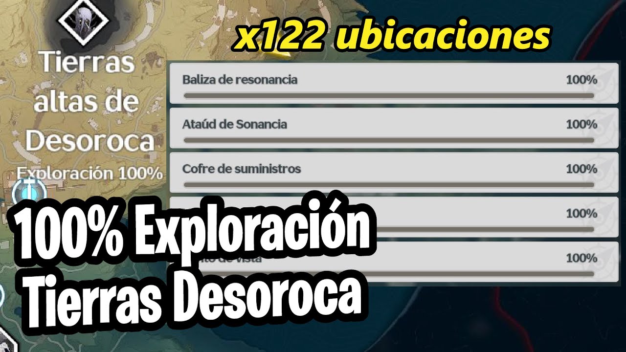 ✨Como conseguir el 100% de mapa Tierras Altas de Desoroca, Suministros, Mareas... Wuthering Waves