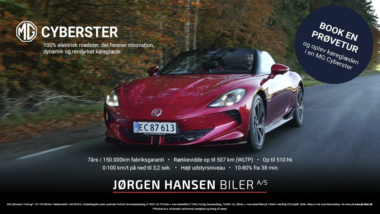 MG Cyberster - 100% elektrisk roadster, der forener innovation, dynamik og rendyrket køreglæde