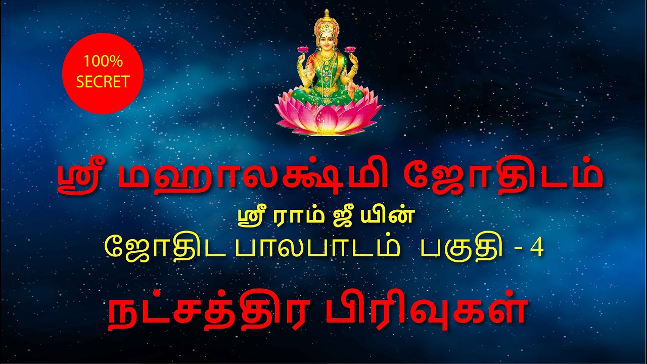 Jothida paalapaadam | நட்சத்திர பிரிவுகள்  | பகுதி -4 | part 4 | Learn astrology online