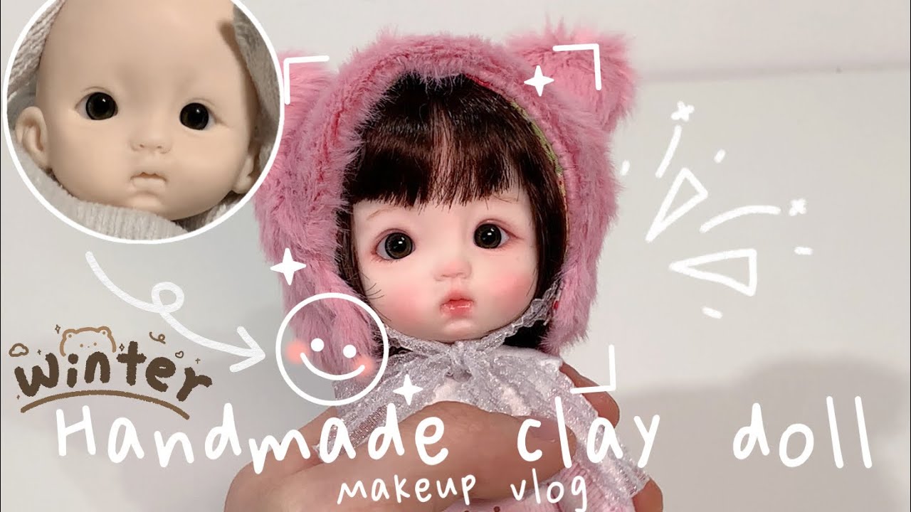 Art vlog🌸OB11 Doll faceup process [handmade clay dolly’s];)