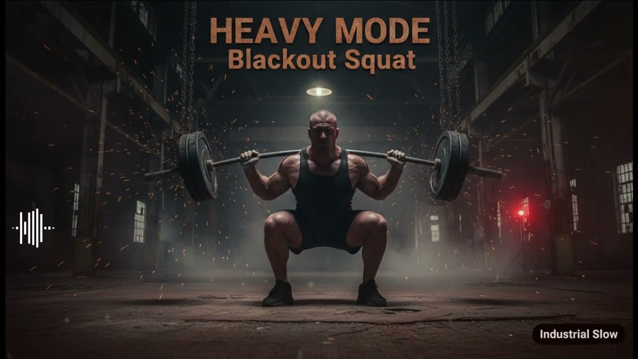 💀 HEAVY MODE  Blackout Squat • Factory Floor Powerlifting • Industrial Slow