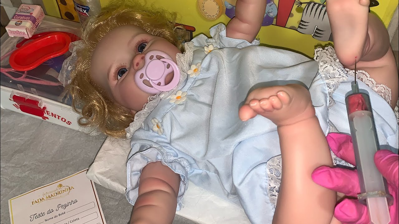 Levei a minha bebê Reborn Luna para fazer o teste do pezinho🦶🏻👶🏼-ela chorou🥺/ Milli Produções