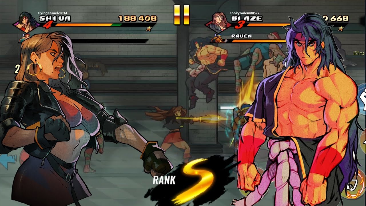 Streets of Rage 4 (Mobile): Shiva & Blaze - Arcade co-op, Mania+, S-Rank [625K]