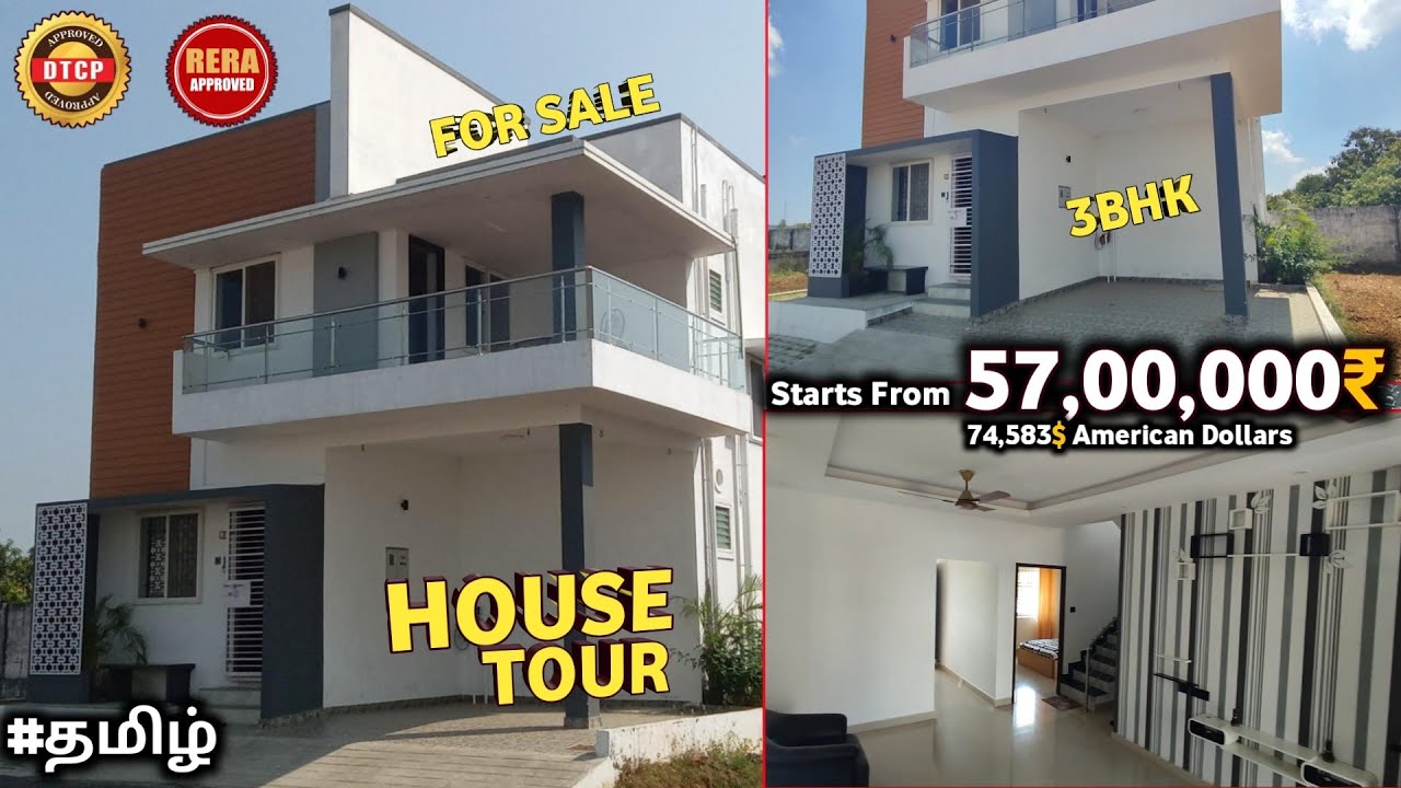 Tour of 3BHK Duplex Individual House in Guduvancherry | Customised 3BHK House Starts from 57Lakhs