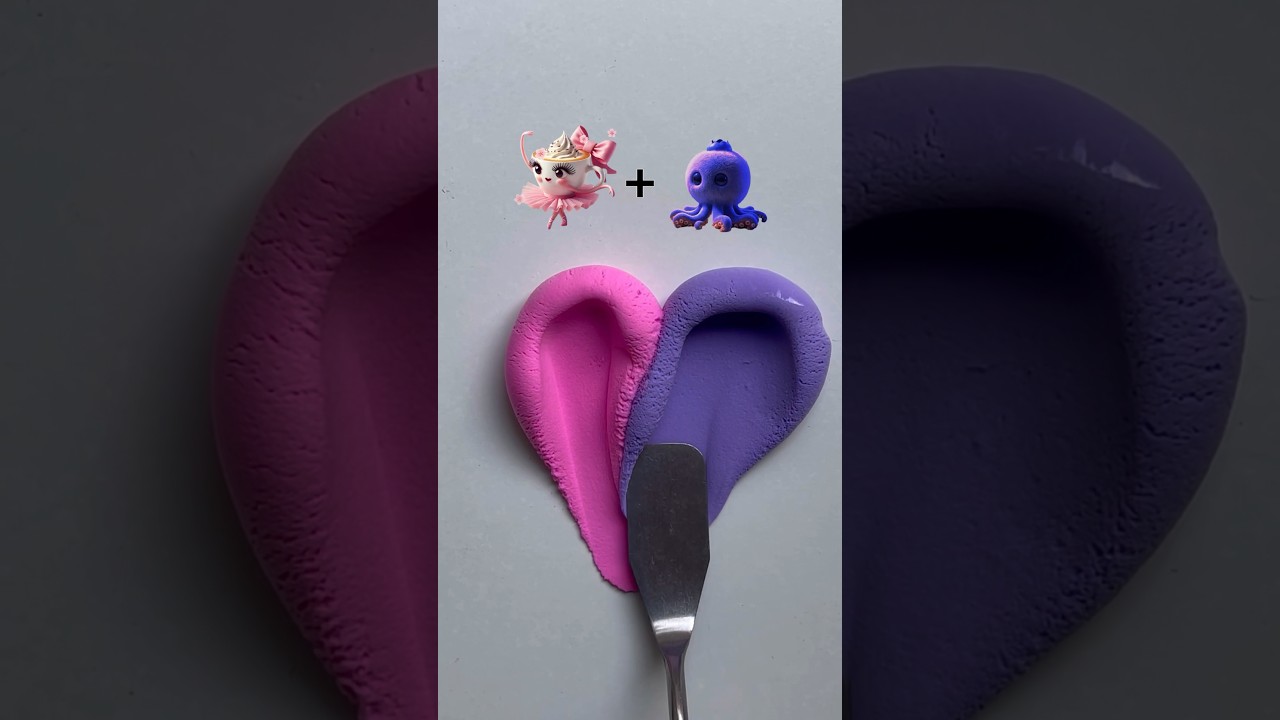 Pink + Purple mixing Italian Brainrot #oddlysatisfying #colormixing #italianbrainrot #satisfying