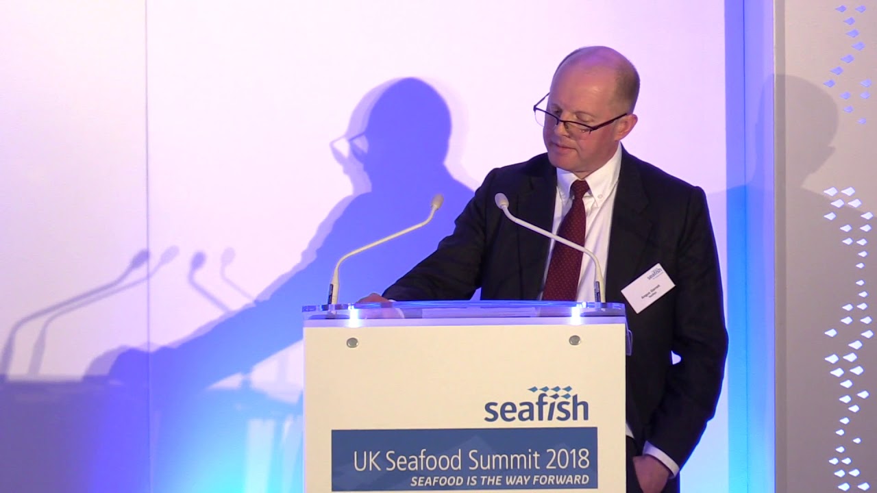 Dr Angus Garrett presents at the UK Seafood Summit 2018