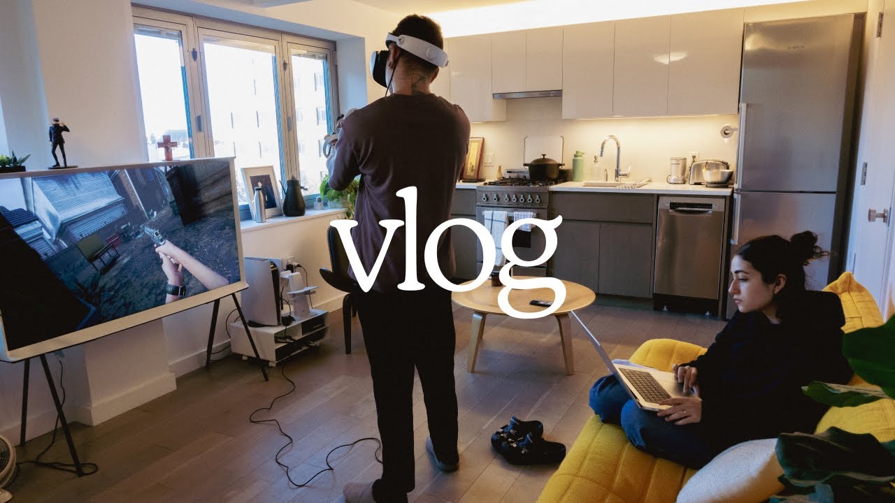 vlog em nova york | como &eacute; o nosso setup de trabalho e games? minha rotina no brooklyn