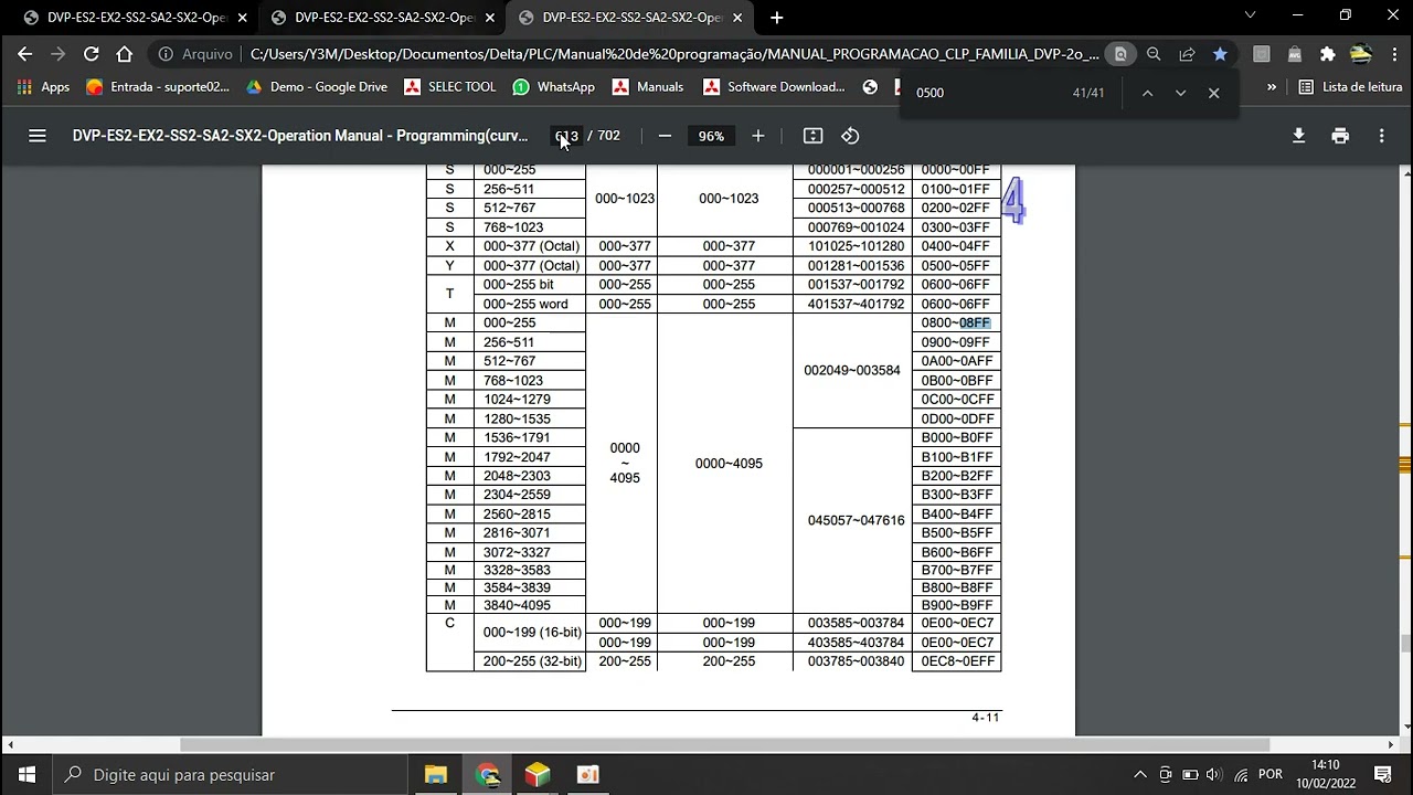 CLP DELTA INSTRUÇÃO MODRW (MODBUS RTU)