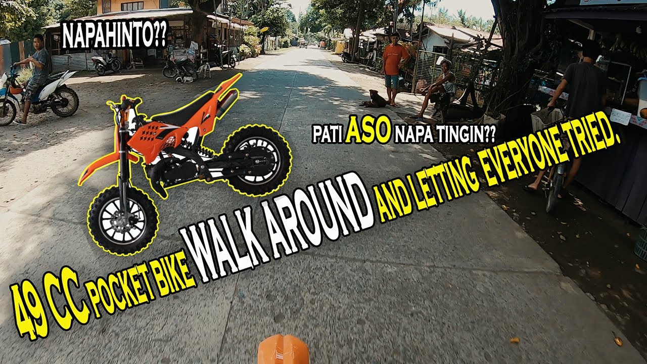 49cc POCKET BIKE WALK AROUND OUR BARANGAY | PEOPLES REACTION
