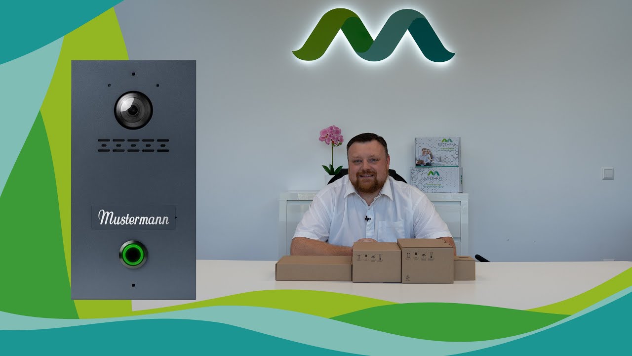Mathfel 2-Draht Bus IP Videotürsprechanlage mit Gravur für Einfamilienhäuser in Silber & Anthrazit