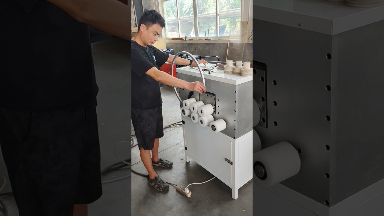 1-way bending machine for mirror frame  #glass #mirror #mirrorframe #machinefatory
