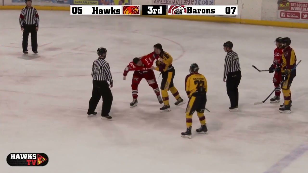 Matt Maurice vs Ben McLellan NIHL fight 5-3-23
