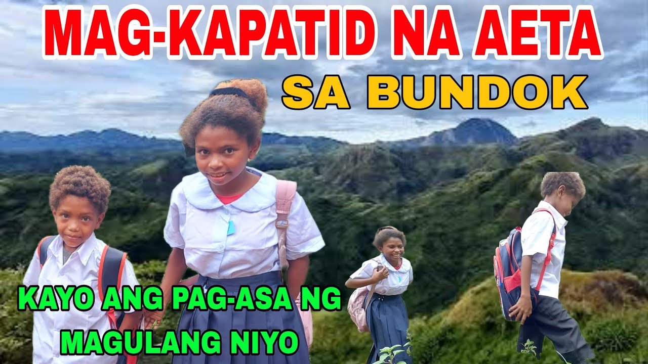 KATUTUBONG  AETA GEMMA AT JOMAR BINILHAN NI MADAM LORRY NG MGA GAMIT SA ESKWELA
