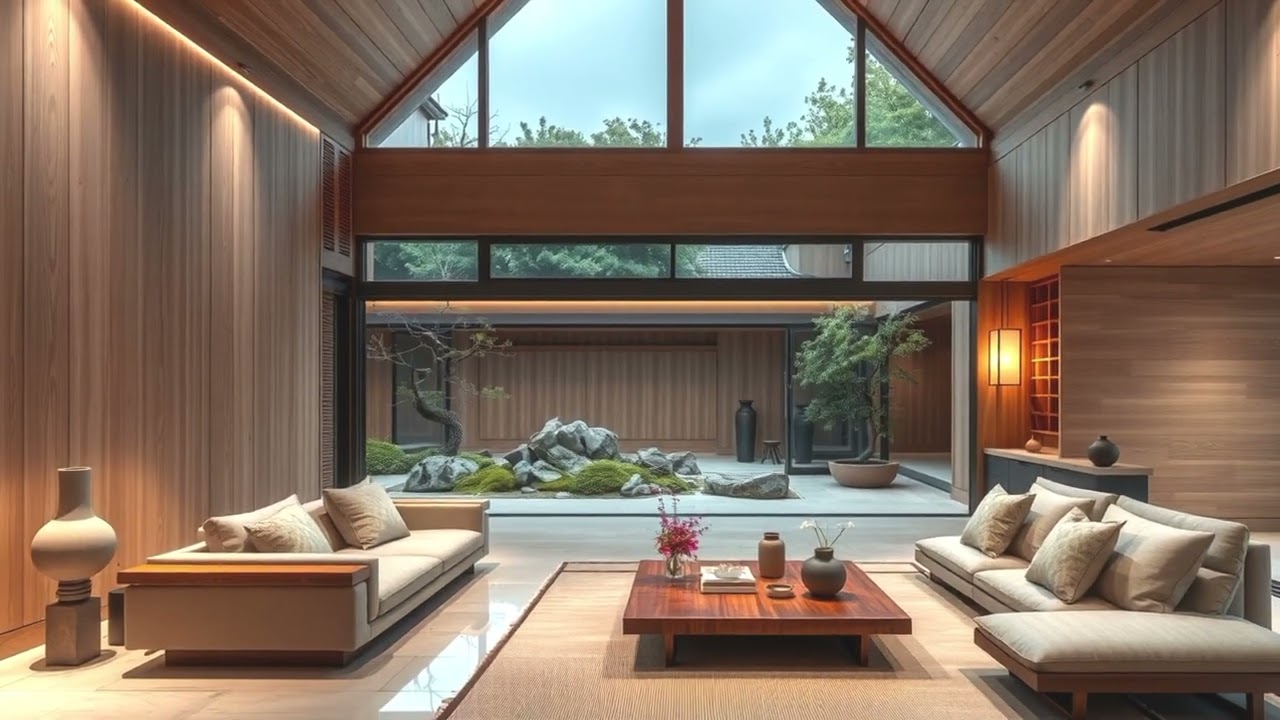 50 Modern Japanese Living Room Designs for Europe & America | Luxury and Semi-Outdoor Elegance
