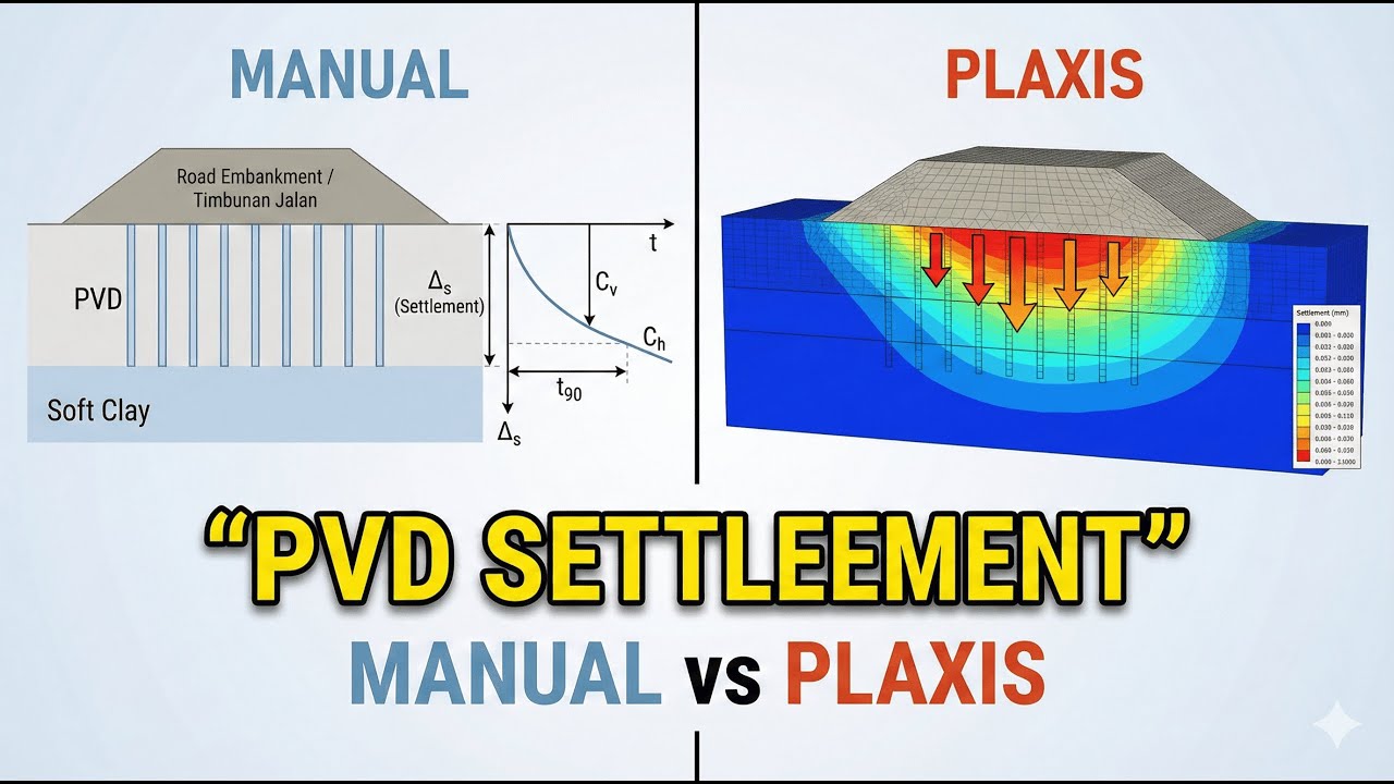 Analisis Settlement PVD pada Timbunan Jalan - Manual vs PLAXIS