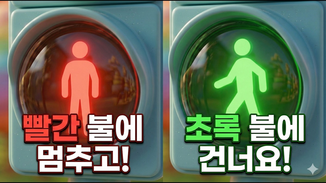 🚦 빨간 불엔 멈춰요! 초록 불엔 건너요! 🚦 신호등 안전 약속 | 반짝반짝 노래상자