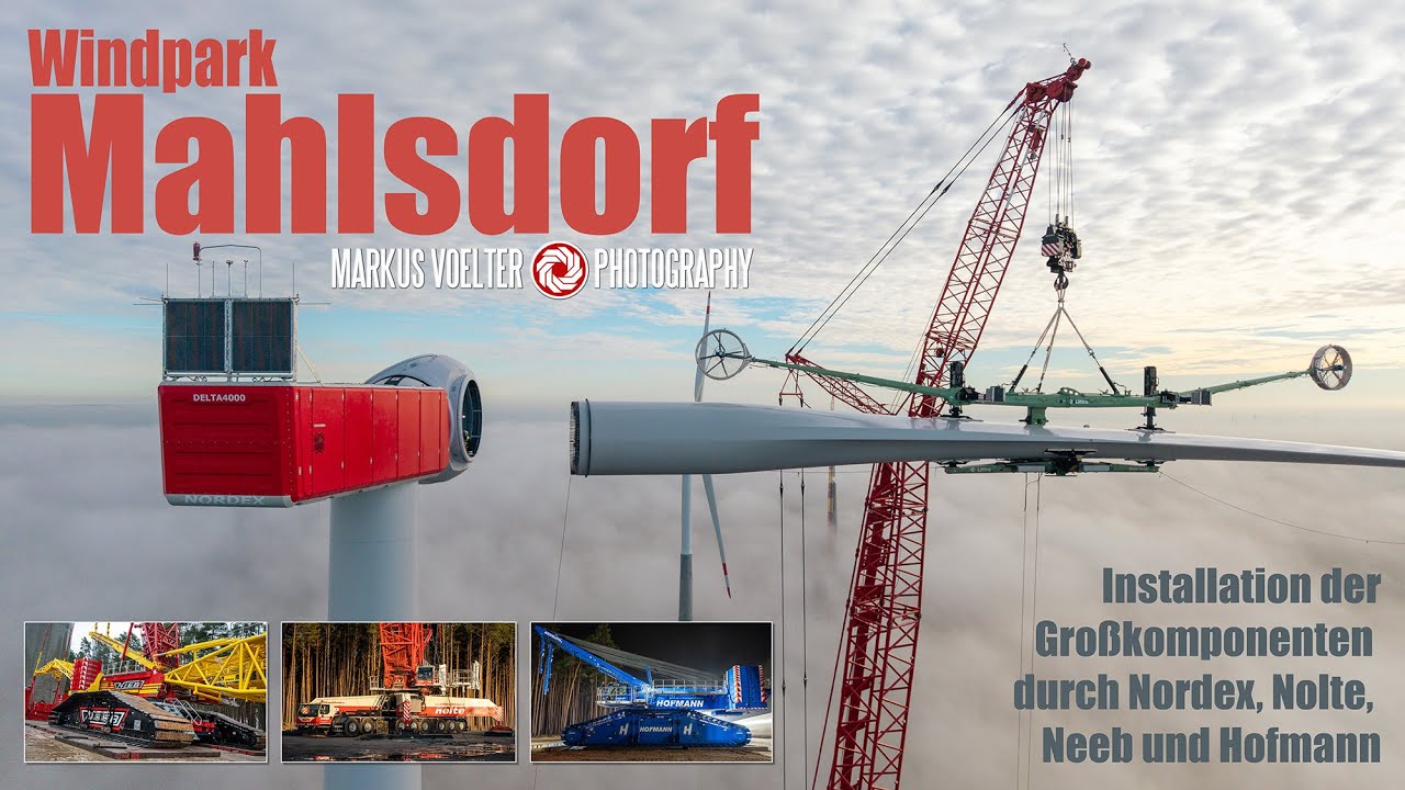 Windpark Mahlsdorf: Drei 800-Tonner montieren Großkomponenten
