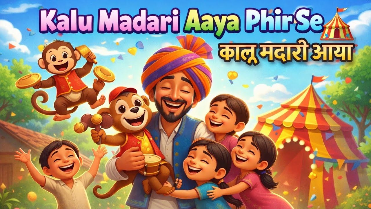 Kalu Madari Aaya Phir Se 🐒🎪 | Kalu Madari Aaya | कालू मदारी आया | Hindi Rhymes And Baby Song