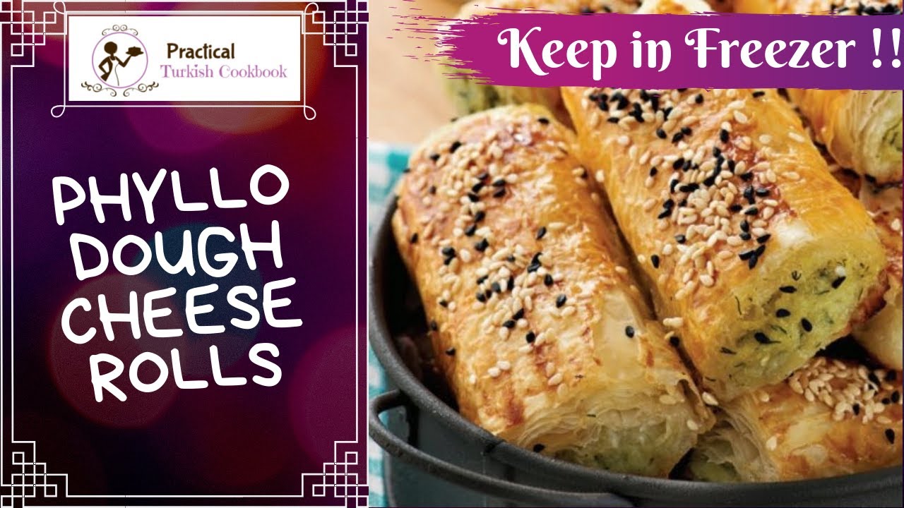Easy Freezer Turkish Cheese Rolls with Fillo Phyllo Dough - Borek Cheese Pie - Vegetarian Recipe