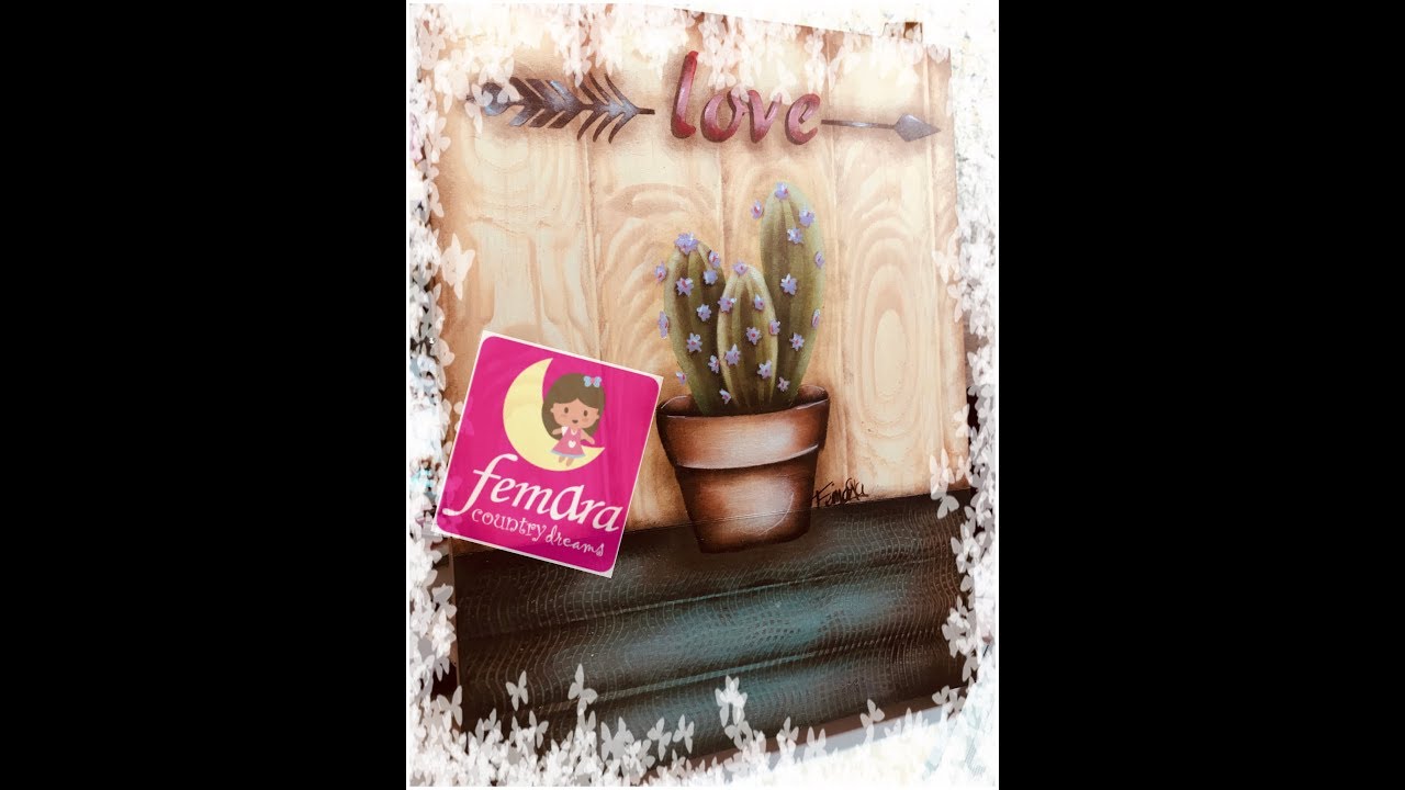 Pintura con Stencil Cactus