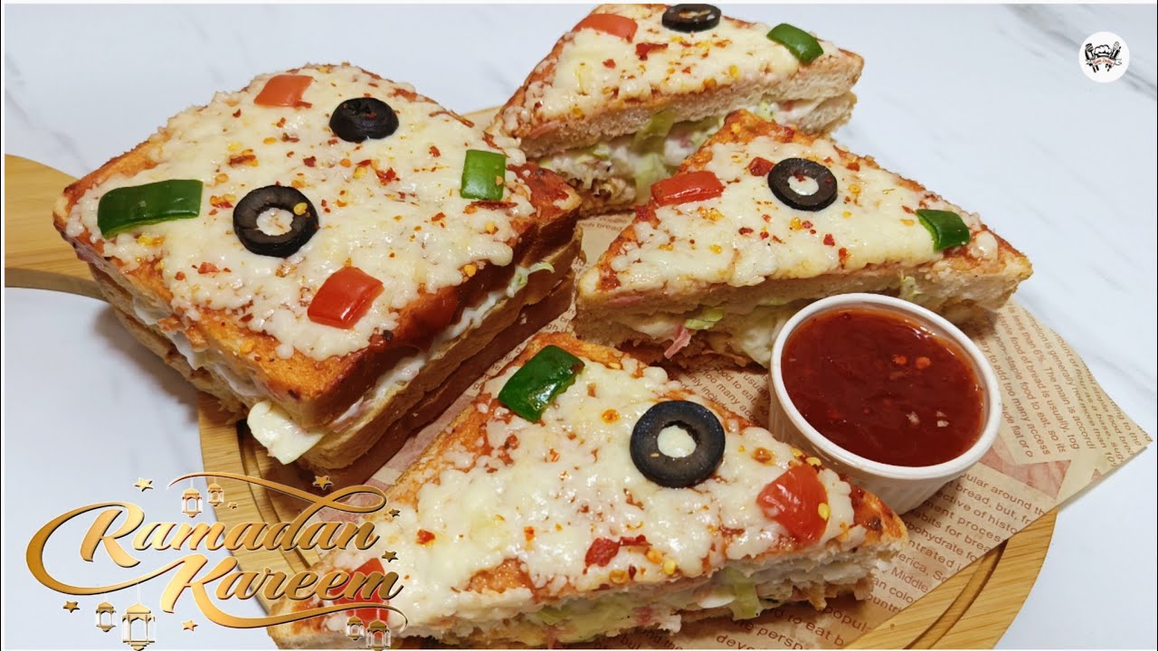 Ramadan Special Pizza Sandwich Recipe by Taste Tactics | Cheesy Bread Pizza Sandwich