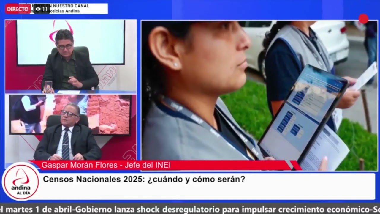 Censos Nacionales 2025 ¿Cuándo y cómo serán? / Andina al día 31-03-25