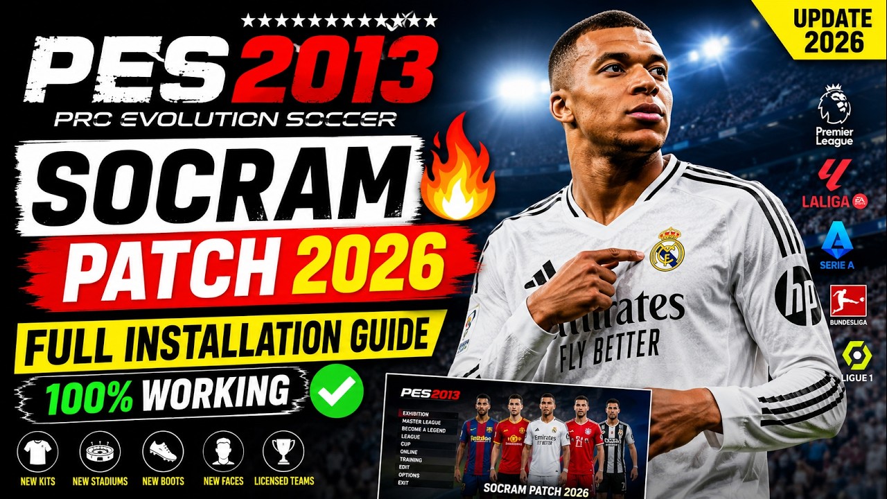 PES 2013 SOCRAM PATCH 2026 🔥 Полное руководство по установке (работает на 100%)