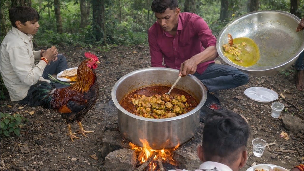  देसी चिकन बनाने का सहीतरीका how to aadivasi mast chicken 🐔 party 🐓