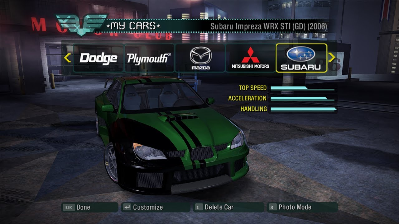 Need for Speed: Carbon — Subaru Impreza WRX STI (GD) (2006) (Yumi)