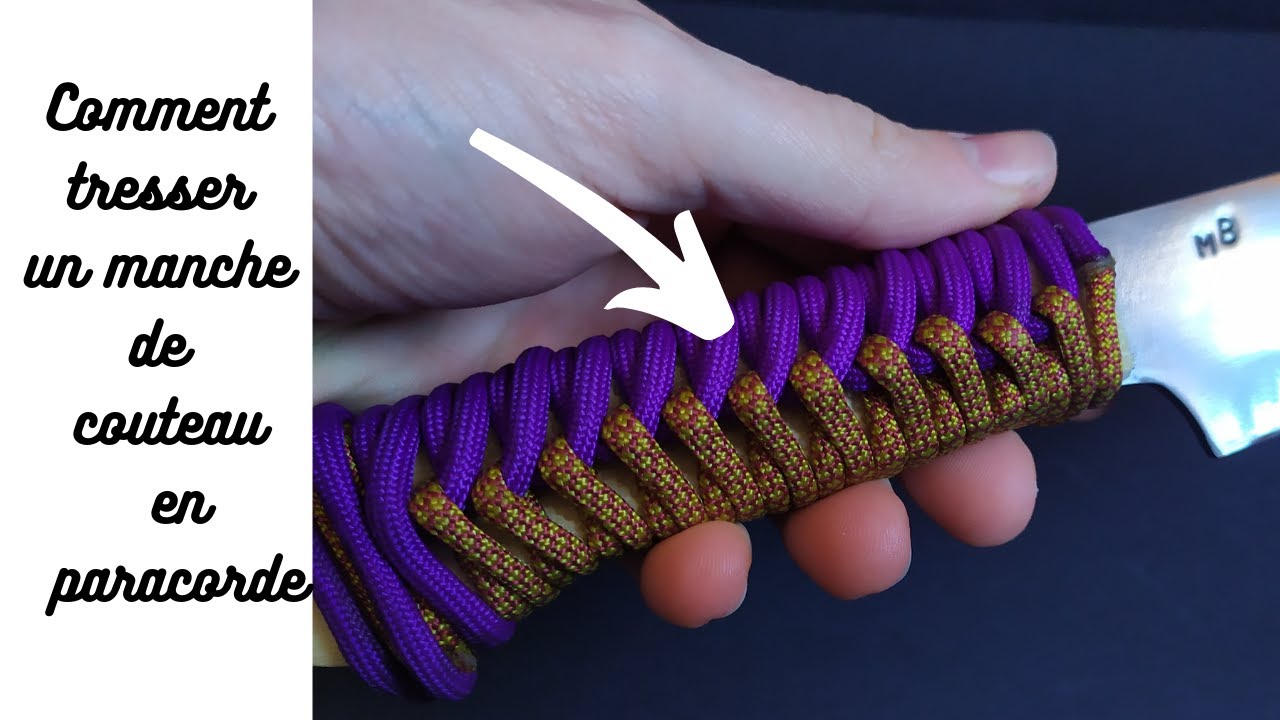 Comment tresser un manche de couteau en paracorde / paracord wrap on handle knife