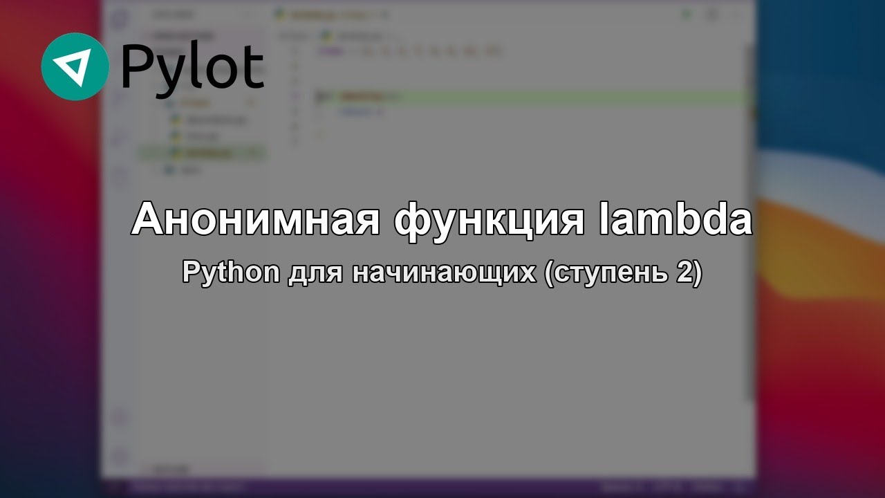 Анонимная функция lambda