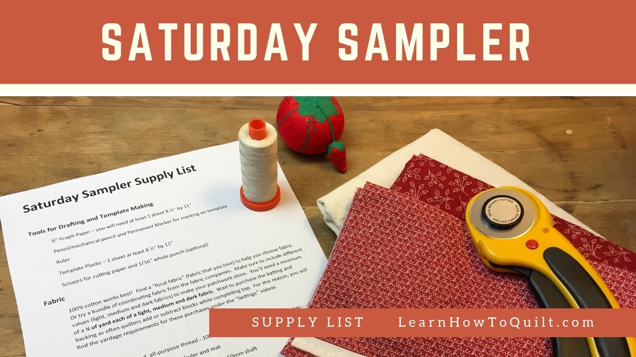 Saturday Sampler Supplies