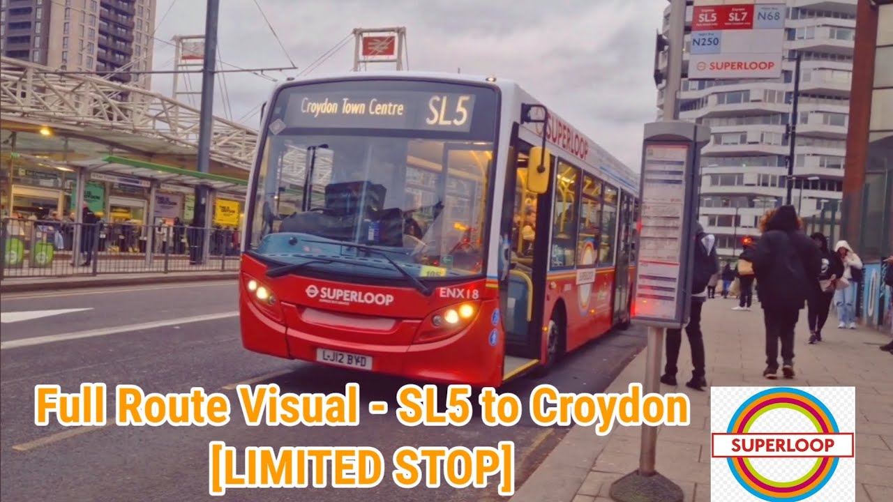 Full Route Visual | London Bus Route SL5 - Bromley North to Croydon Town Centre | (ENX18) LJ12BYD