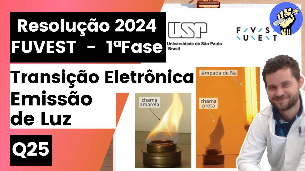 ✏️FUVEST 2024 | Quando uma solução de NaCl é colocada em contato com uma chama, observa-se uma luz