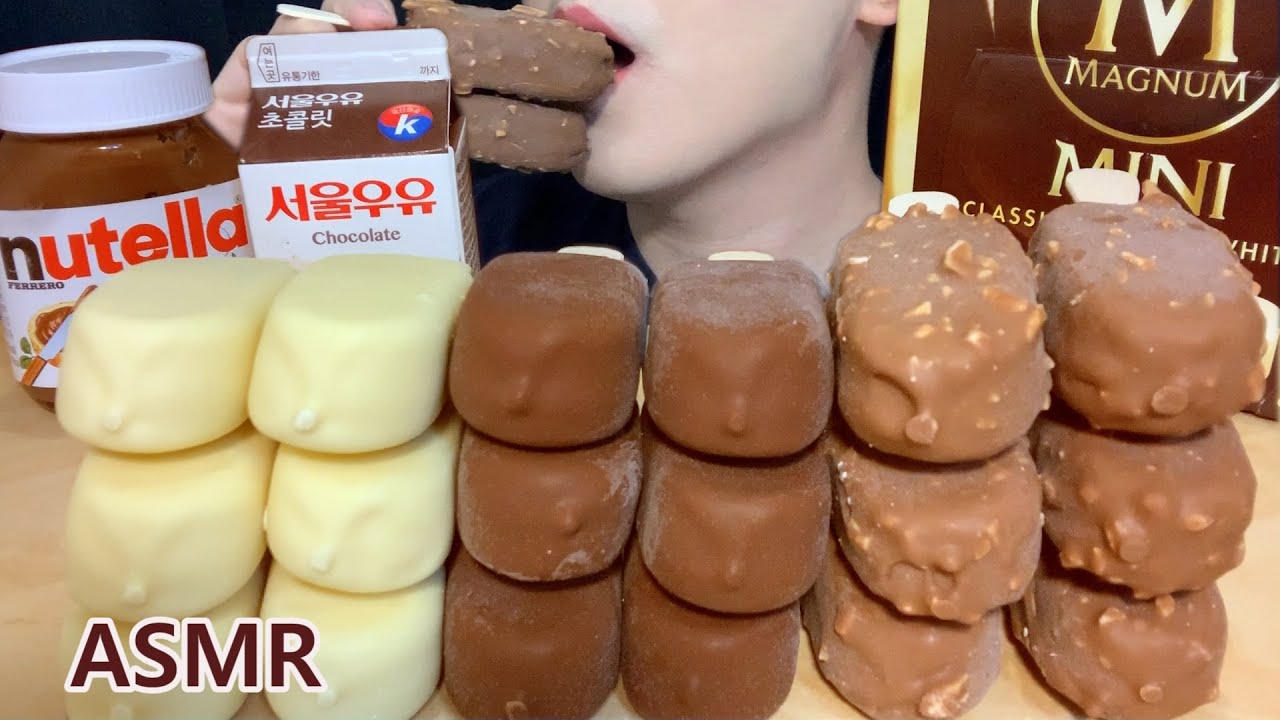 ASMR MUKBANG MAGNUM CHOCOLATE ICE CREAM アイスクリーム sorvete es krim आइसक्रीम kem gelato 매그넘 초콜릿 아이스크림 먹방