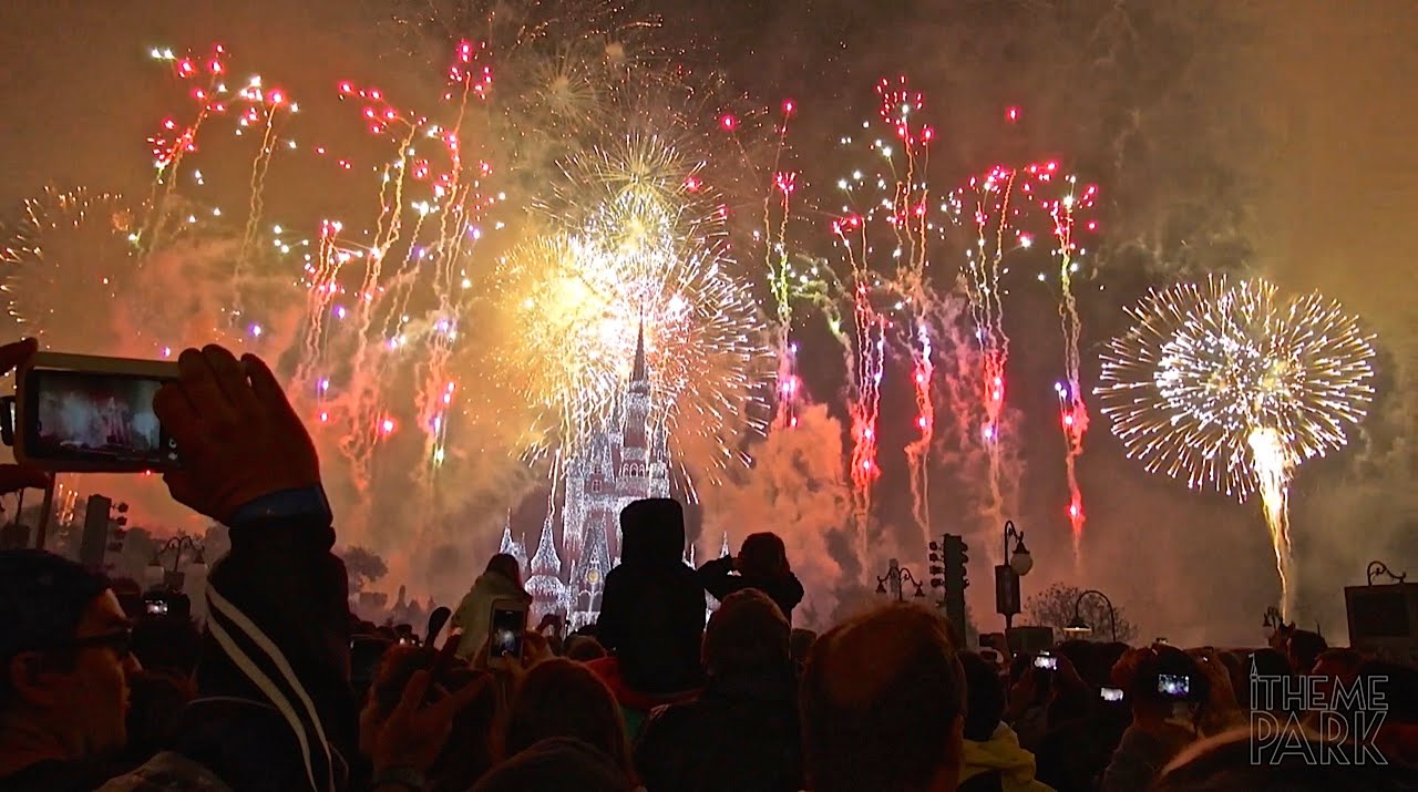 Fantasy in the Sky Fireworks 2015 New Year's Fireworks Show at the Magic Kingdom Walt Disney World