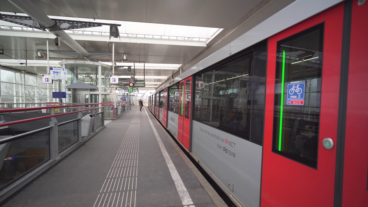 Netherlands, Amsterdam, Metro ride from Duivendrecht to Strandvliet