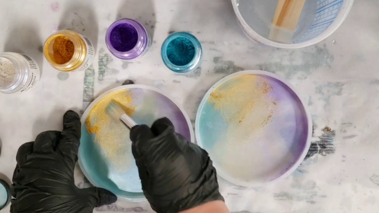 Delicate mermaid colored resin coasters